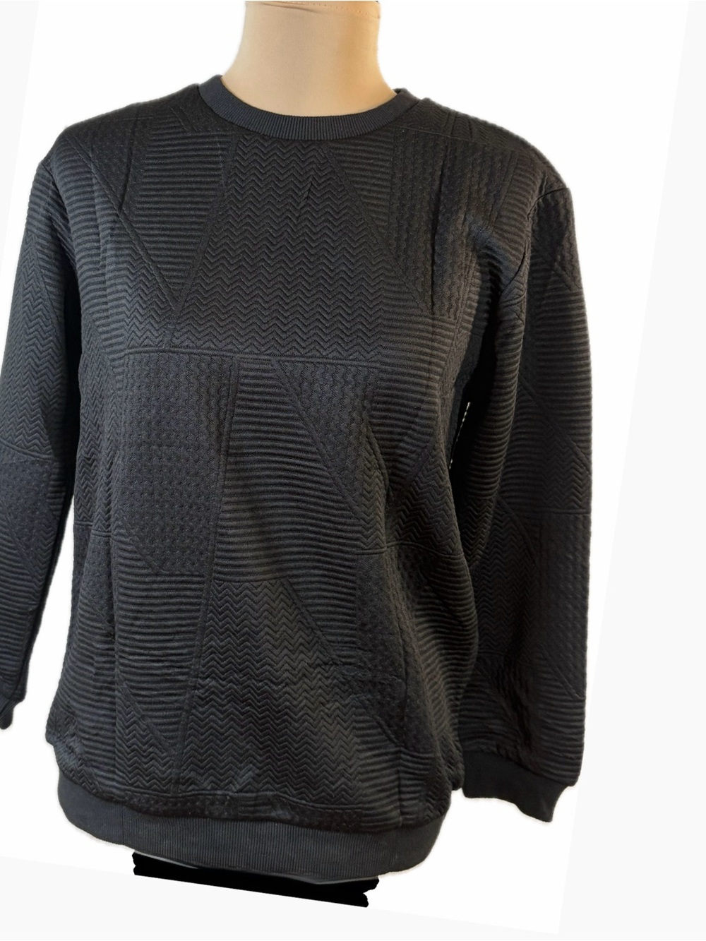 Boys/Girls Textured  Crewneck Sweatshirt - Black, XXL, NWT